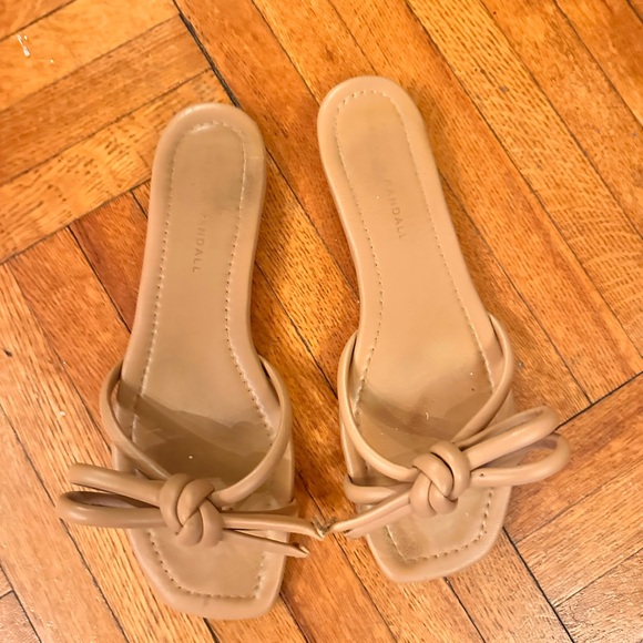 Loeffler Randall Hadley Bow Flat
SANDALS brown Tan Leather Square
Toe slide 8.5 - Picture 4 of 5